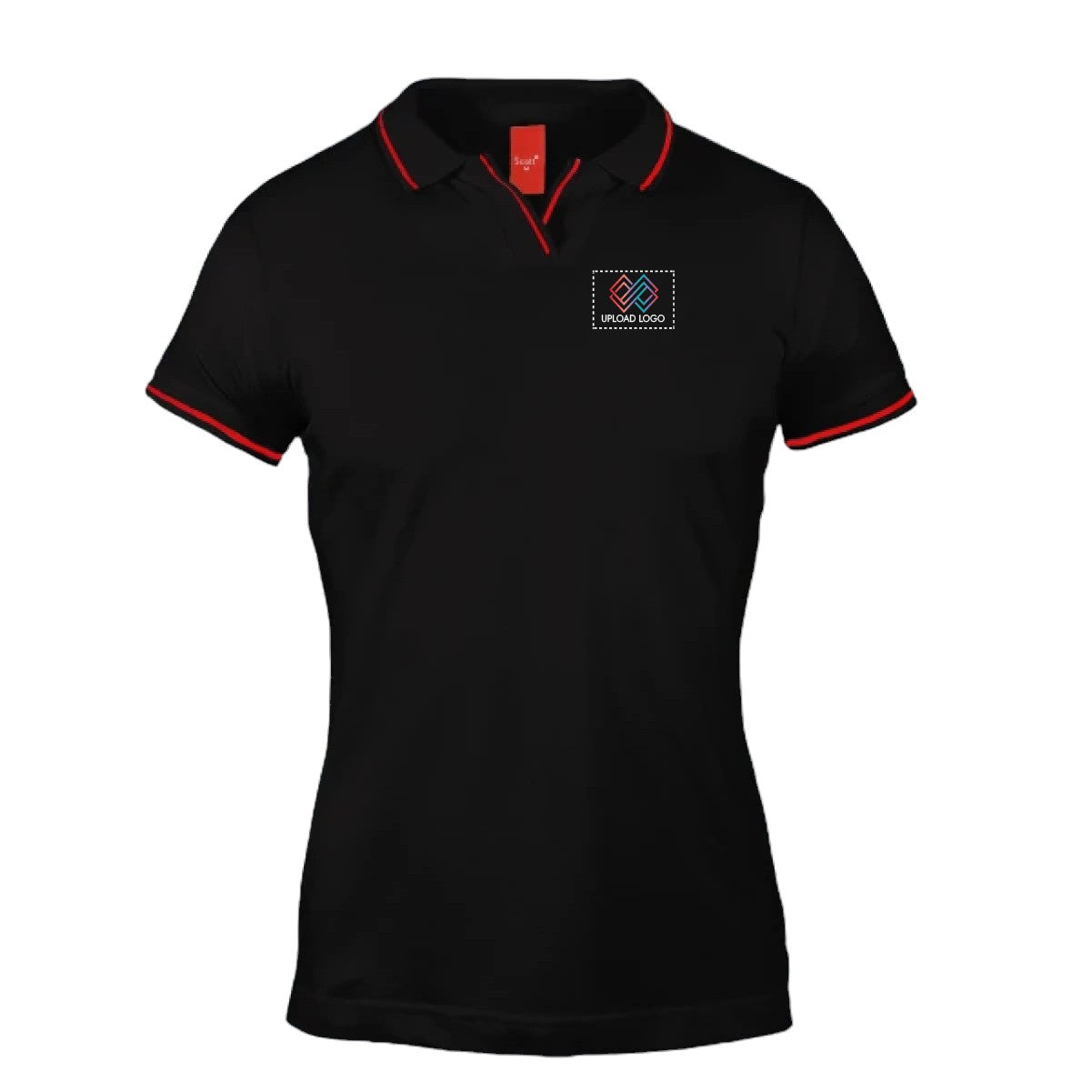 Women's Tipped Elegance Polo T-shirt with Embroidered Logo