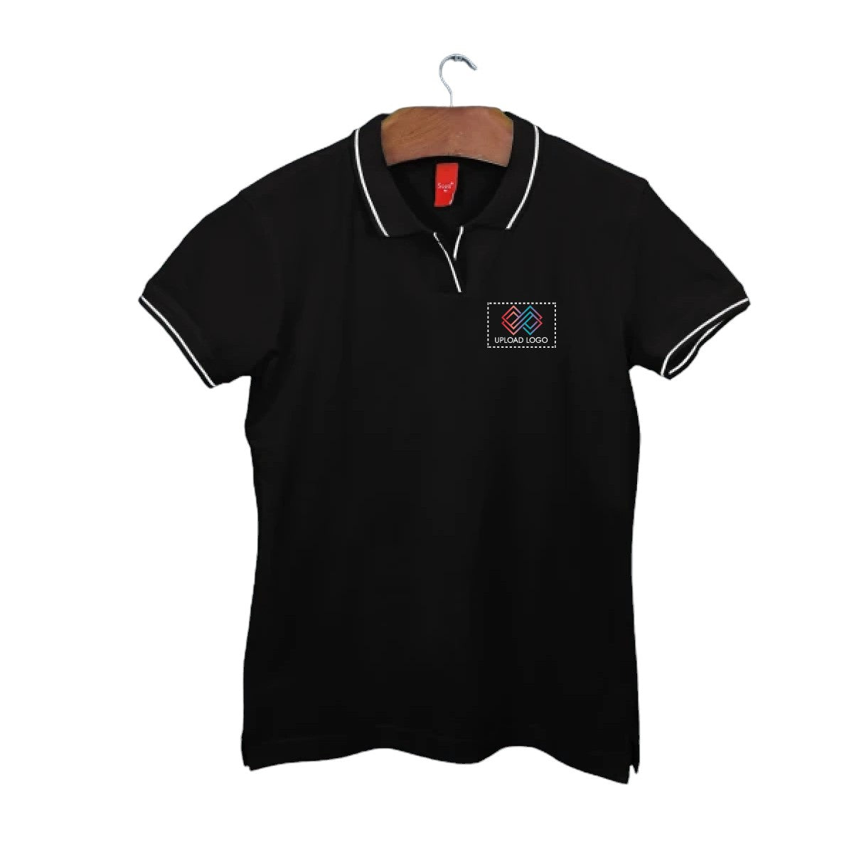 Women's Tipped Elegance Polo T-shirt with Embroidered Logo