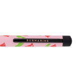 Floral-patterned pen with 'Submarine' branding on a white background