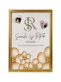 Champagne Gold Floral Couple Photo Frame