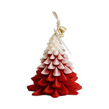 Holiday-themed Christmas Tree Scented Candle with gold bell tag, blending festive style and pine aroma for Christmas home décor.