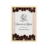 Deep Maroon Floral Monogram Couple Frame
