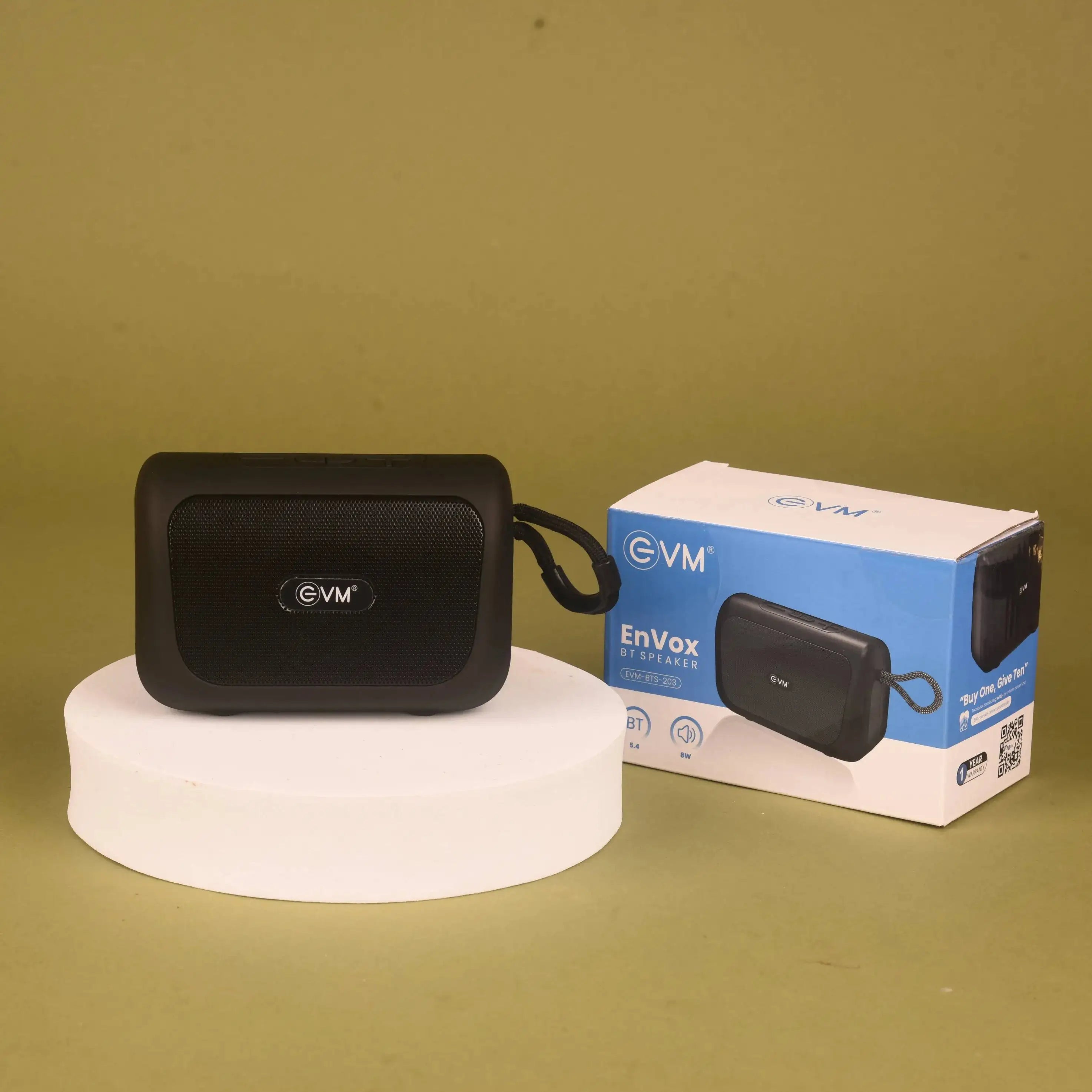 Compact EnVox Bluetooth speaker included in the Beats & Bytes Diwali Gift Hamper, ideal for festive music and gifting.