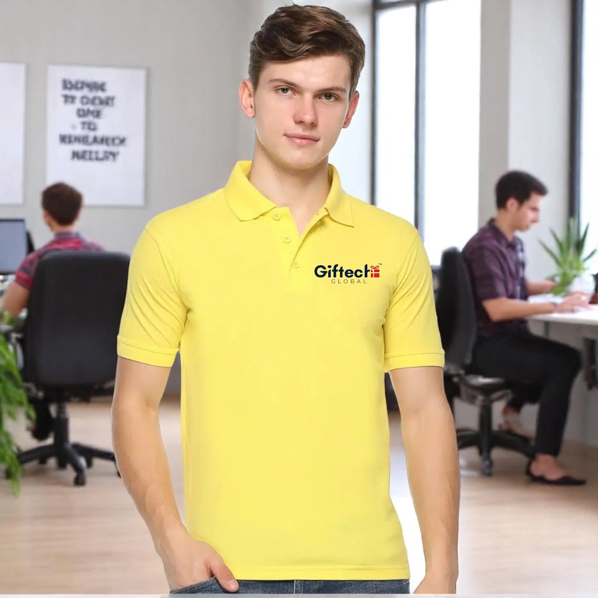 BlendSmart Fast Polo with Embroidered Logo Golden Yellow