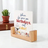 Birthday Joy Frame - Personalized Gift with acrylic quote insert and wooden stand, ideal for gifting and home decor on birthdays.