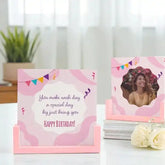Birthday Frame Gift with quote 'You make each day a special day' and photo slot, perfect personalized keepsake for birthdays on desks or shelves.