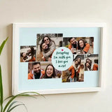 Personalized Love You More Everyday Wall Frame in white MDF A3 size, showcasing six custom couple photos and heartfelt message. Perfect for anniversary gifts.