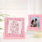 All of Me Loves Sandwich Frame - Anniversary Photo | Table Frame featuring romantic quote and couple photo, ideal for personalized love gifts.