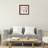 Lucky Dad Poster Frame – Father's Day Gift displayed above a modern grey sofa, perfect for home decor in a minimalistic living room setting.