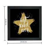Square 25x25 cm 'Best Dad Ever' poster frame with glitter star design, customizable Father's Day gift for home and garden decor.