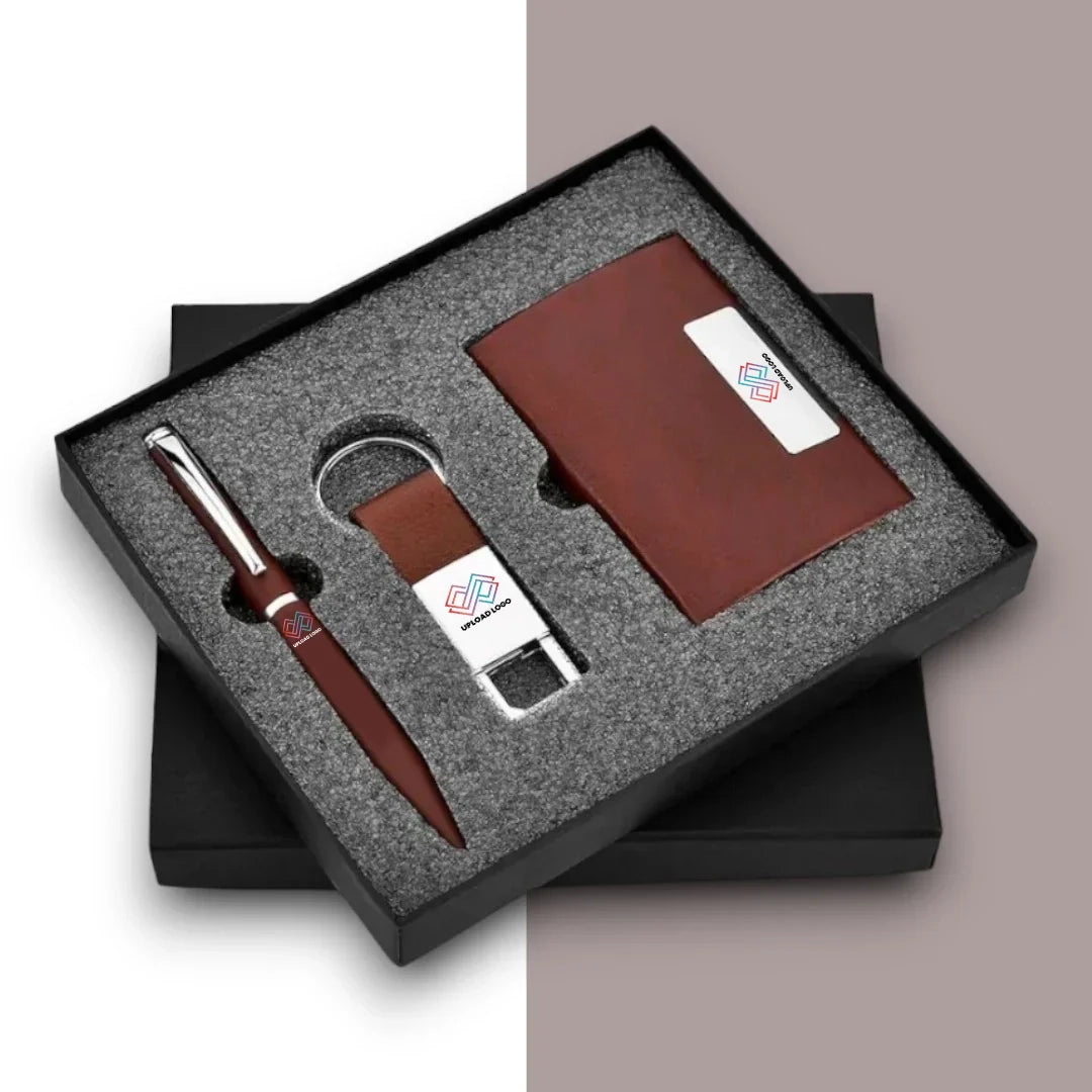 Brown Boston Pen, Keychain, Cardholder Brown