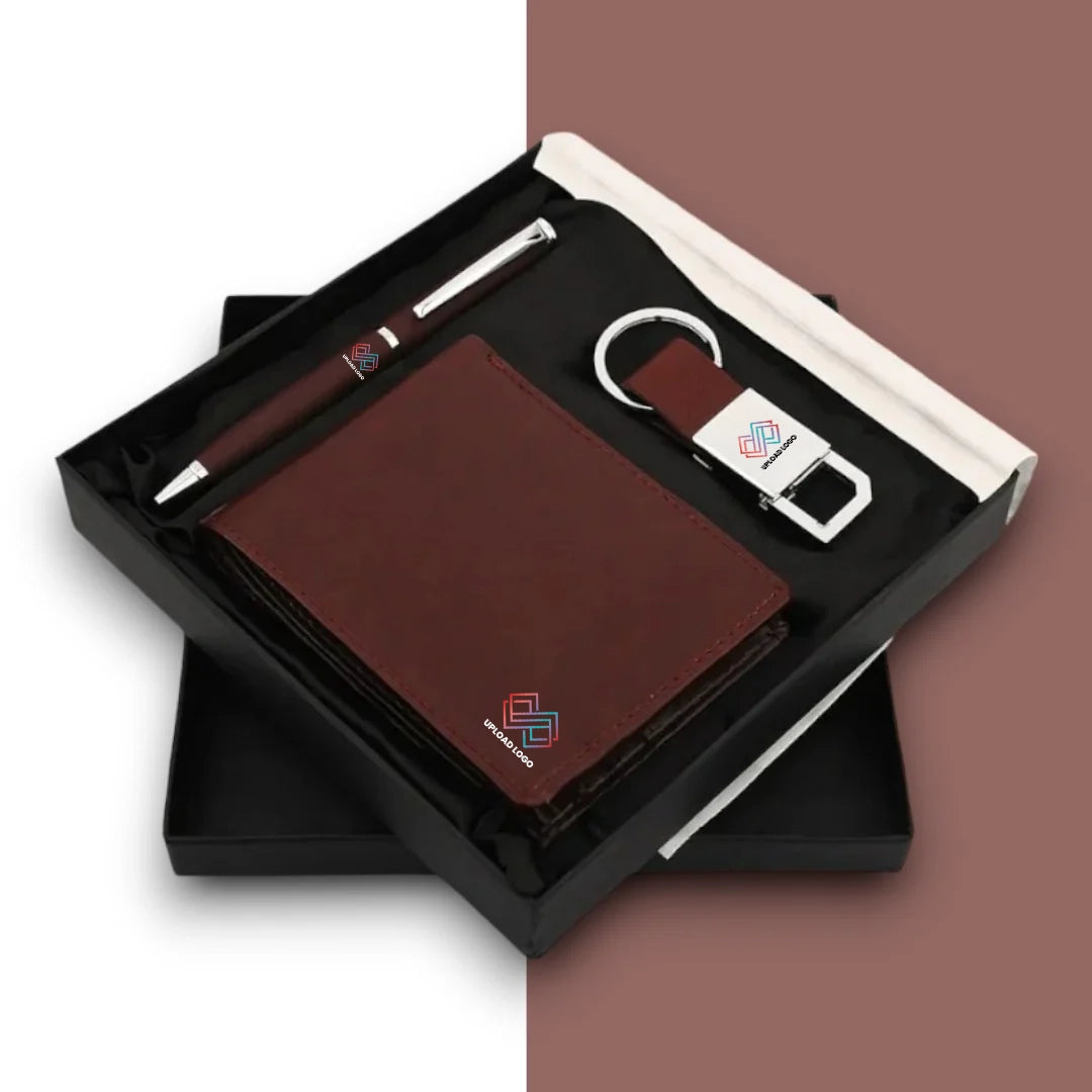 Brown Escala Pen, Keychain & Wallet Brown