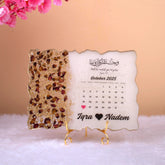 Rose and Gold Flakes Calendar Couple Frame