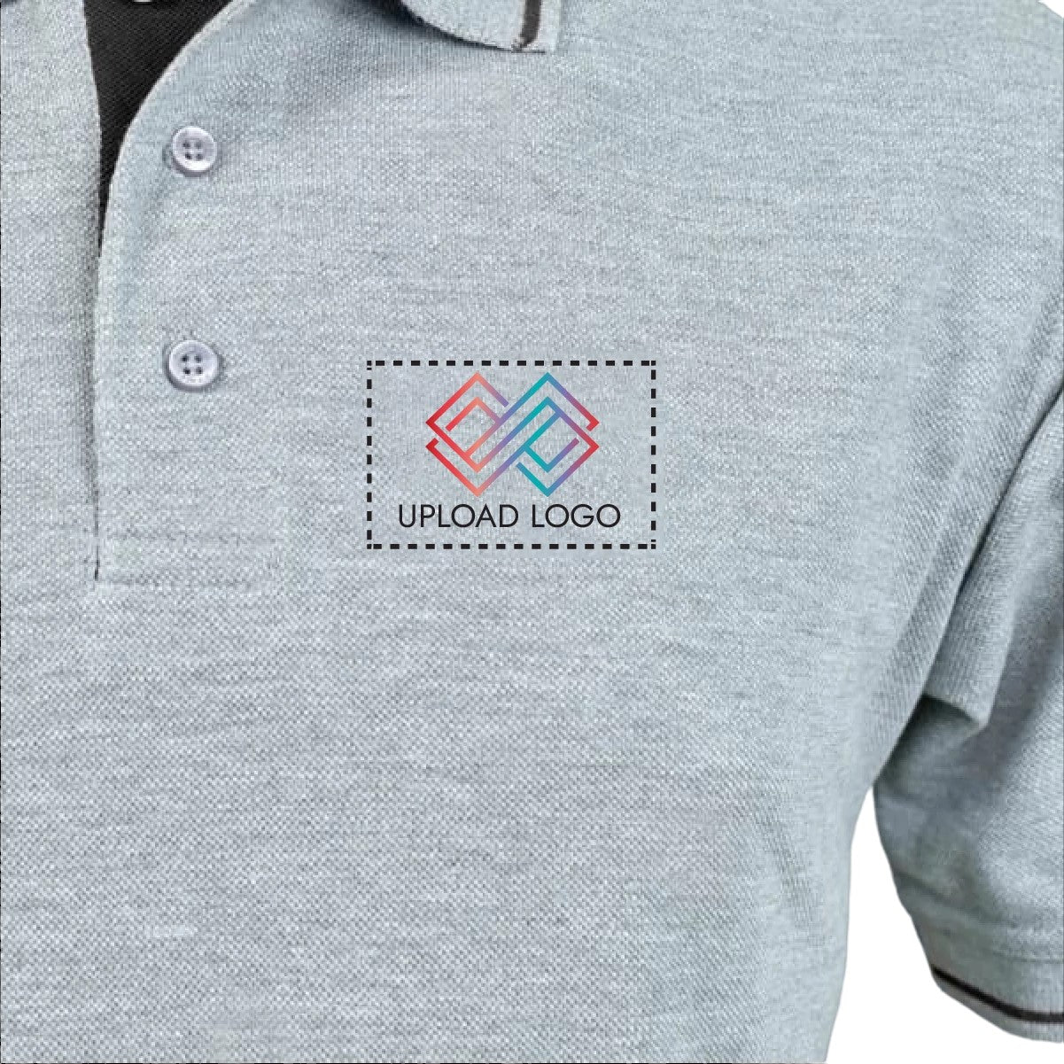 Men's Tipped Elegance Polo T-shirt with Embroidered Logo