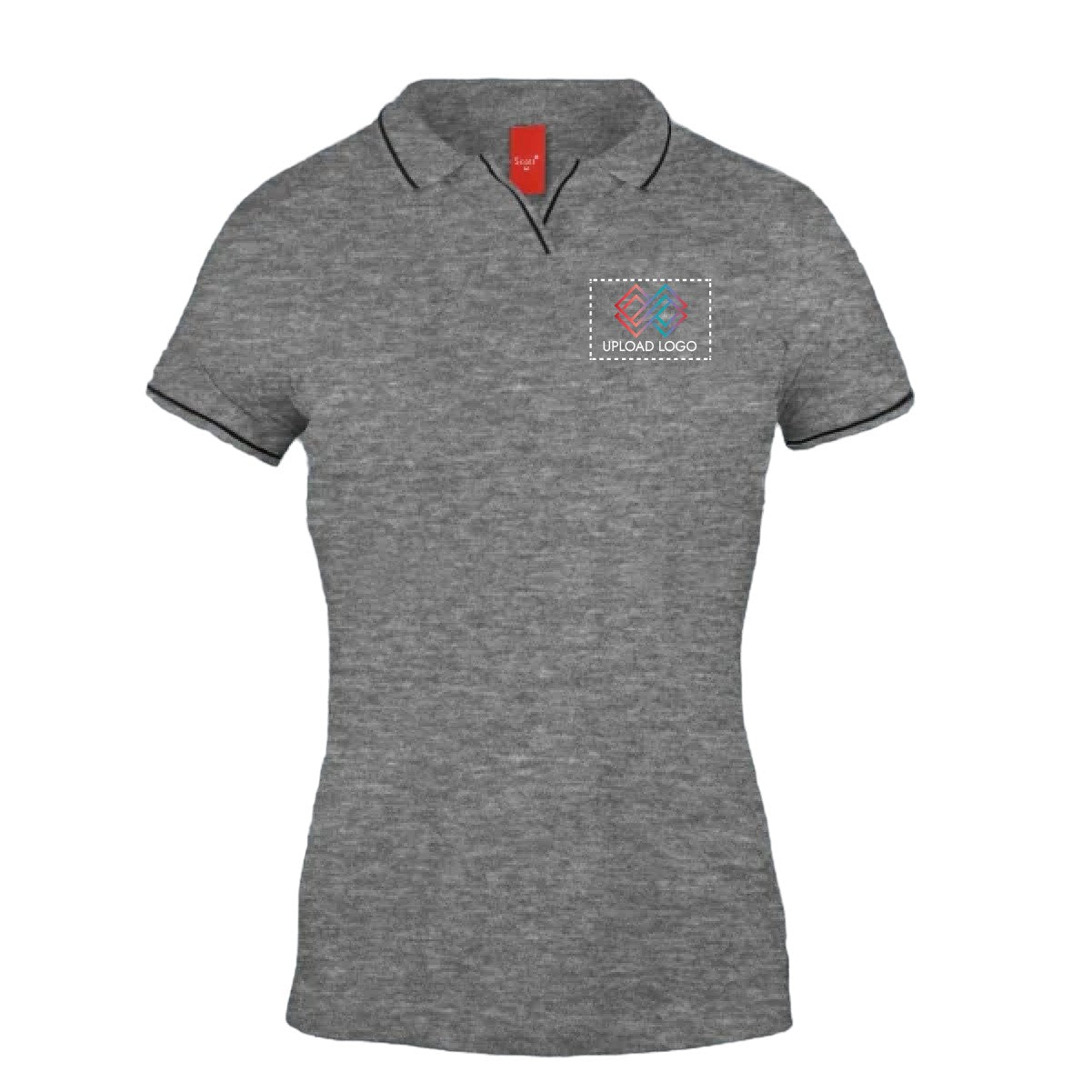 Women's Tipped Elegance Polo T-shirt with Embroidered Logo