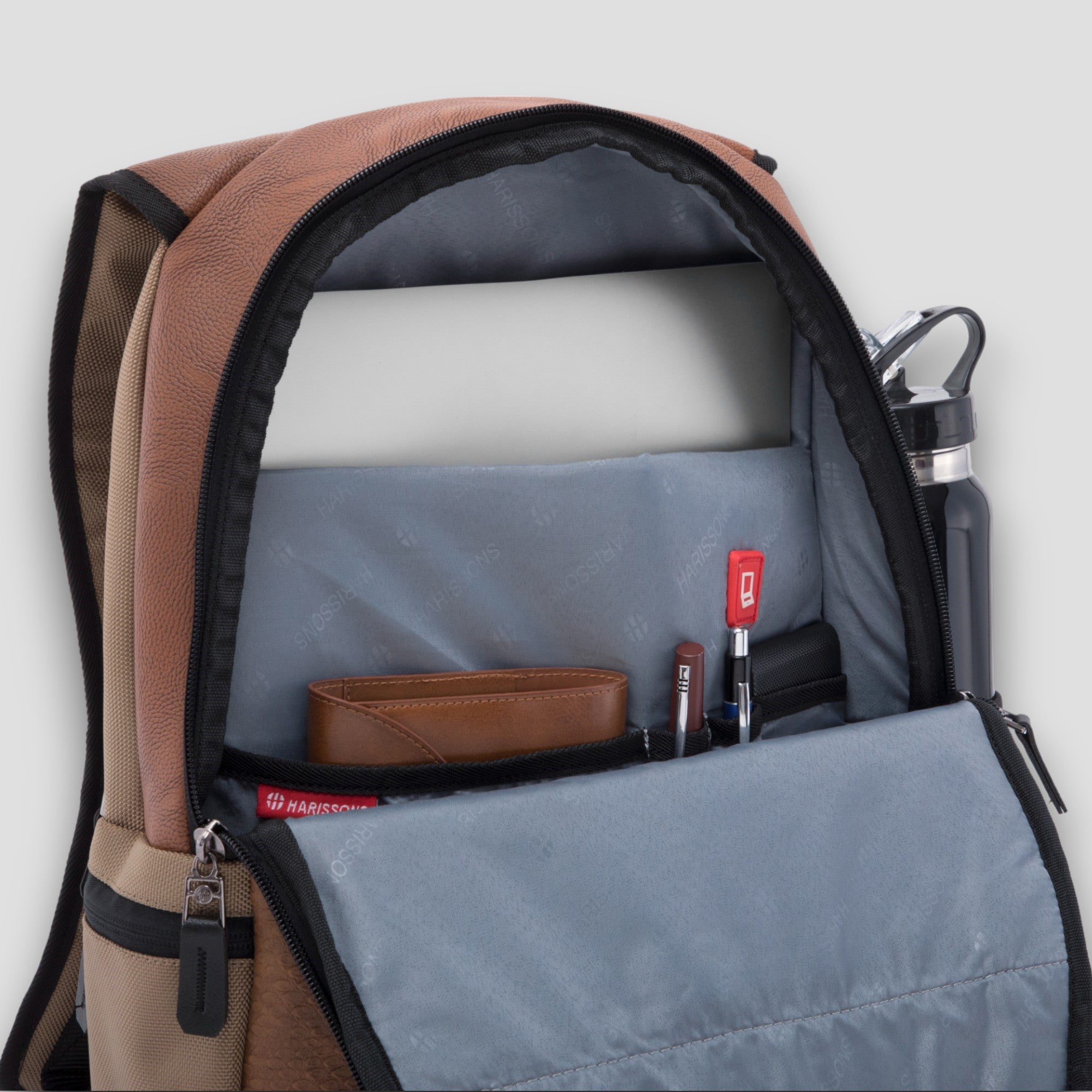 Twin Reversible (2-in-1) 14 inch Laptop Backpacks for Men and Women (Black, 16 Ltrs)