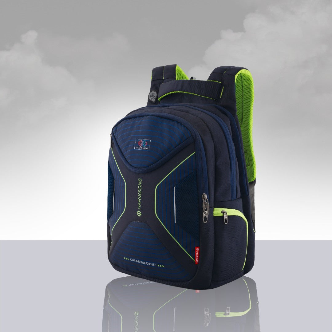 Glint 15.6 inch Casual Laptop Backpack with Rain Cover and Pouch (36 Ltrs) Navy Blue