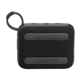 Back view of black JBL GO4 Eco-Friendly BT Speaker with anti-slip rubber strips, designed for portable use and eco-conscious corporate gifts.
