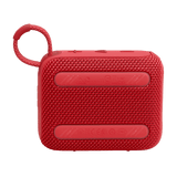Back view of red JBL GO4 Eco-Friendly BT Speaker with anti-slip rubber pads, ideal for eco-conscious bulk gifting.
