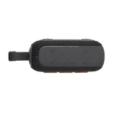 Bottom view of black Eco-Friendly BT Speaker GO4 showing durable rubber base, ideal for sustainable tech gifting and bulk promotions.