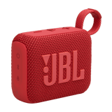 Side view of red Eco-Friendly BT Speaker GO4 with control panel and textured finish, perfect for corporate and employee gifts.