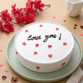 Love You Pineapple Round Cake for Valentine's Day