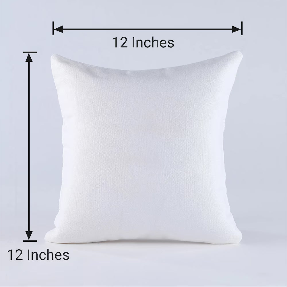Plain white 12x12 inch square cushion for custom Spotify Birthday Cushion - Custom Gift | Square, 12x12 in Home Décor category.