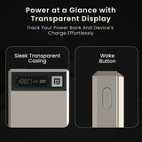 15W magnetic wireless power bank charging smartphone with transparent display