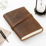 Vintage Key Brown Leather Diary with Strap Closure