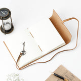 Vintage Key Brown Leather Diary with Strap Closure