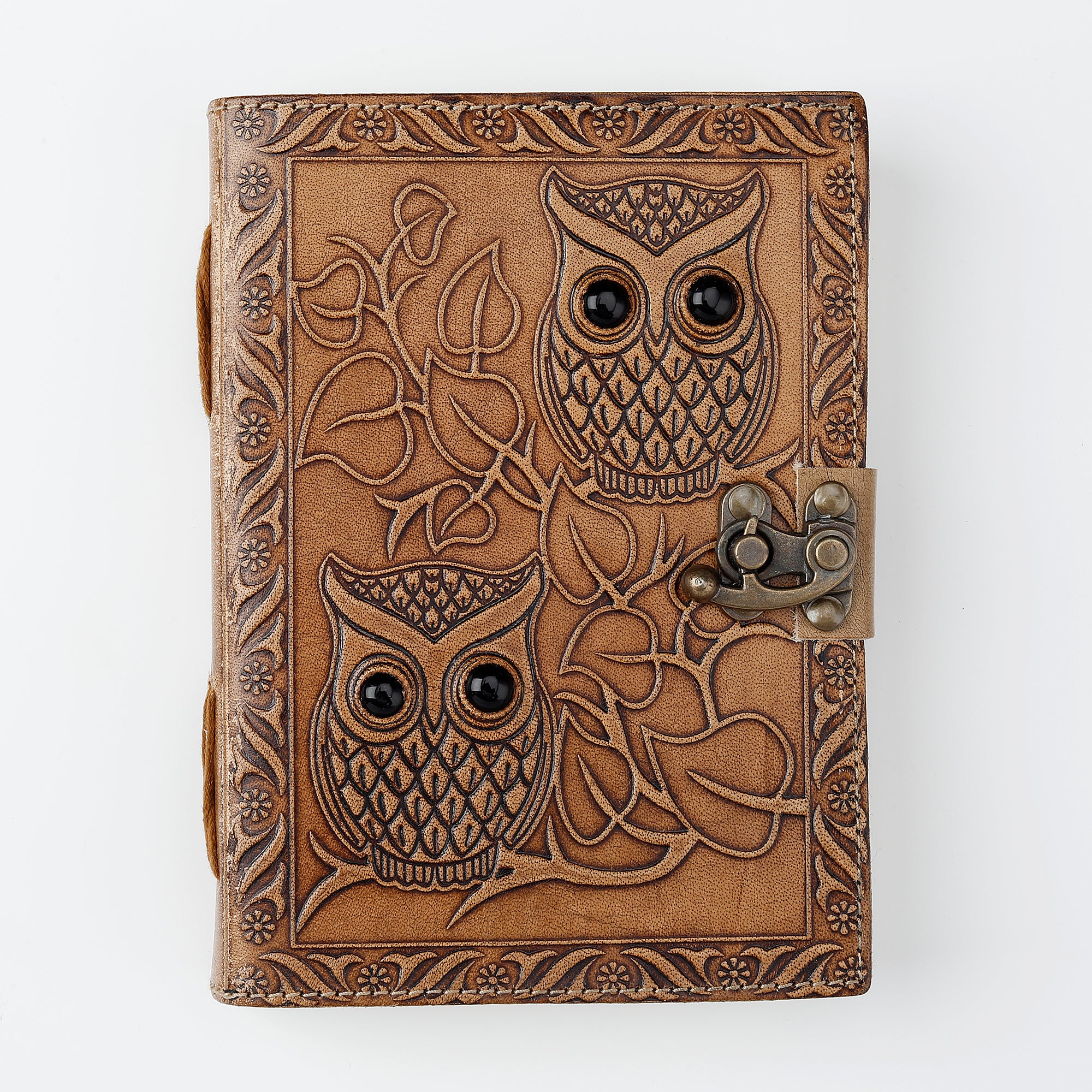 Twin Owls Vintage Leather Rugged Diary