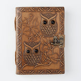 Twin Owls Vintage Leather Rugged Diary