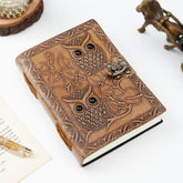 Twin Owls Vintage Leather Rugged Diary