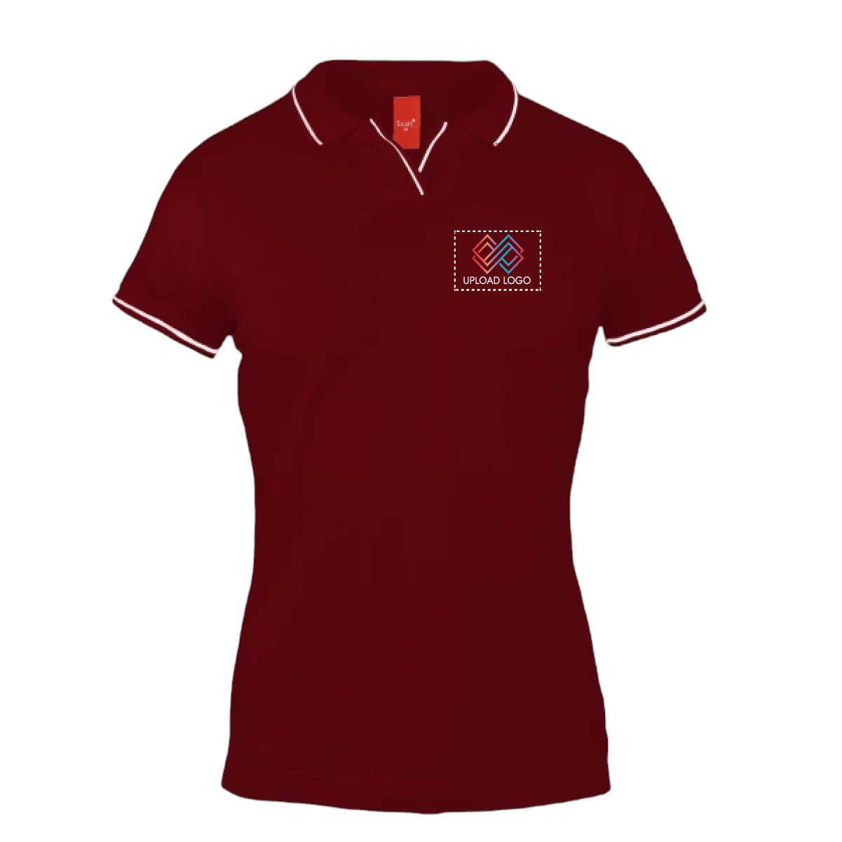 Women's Tipped Elegance Polo T-shirt with Embroidered Logo