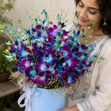 Mesmerising Blue Orchids Vase