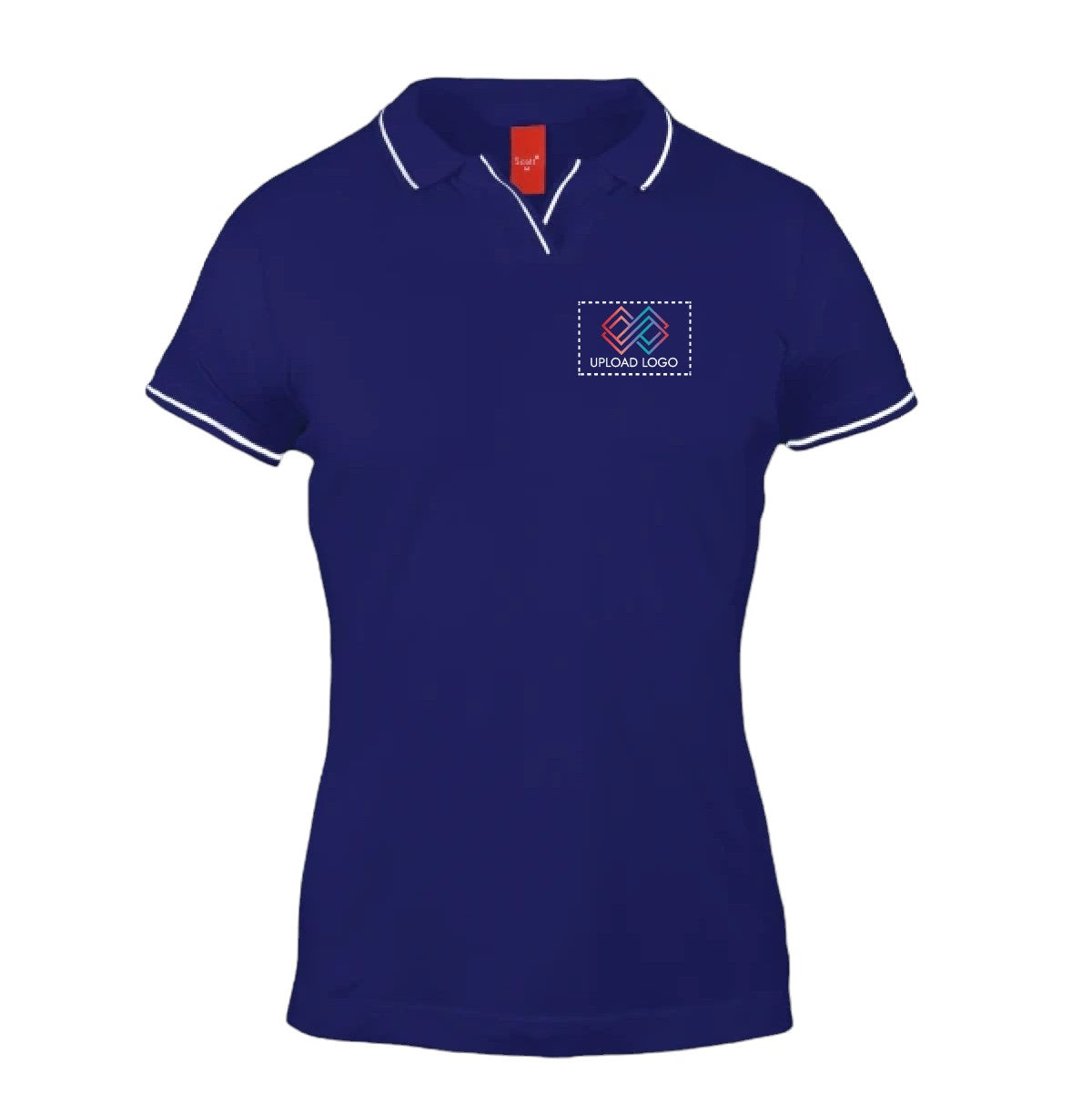 Women's Tipped Elegance Polo T-shirt with Embroidered Logo