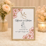 Pastel Pink Floral Monogram Couple Frame