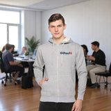 Pullover Hoodie with embroidered logo Melange Grey