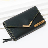 Black wallet with gold accents and 'Sobia' branding on a white background