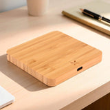 Eco-Friendly 15W Bamboo Wireless Charger with USB Hub