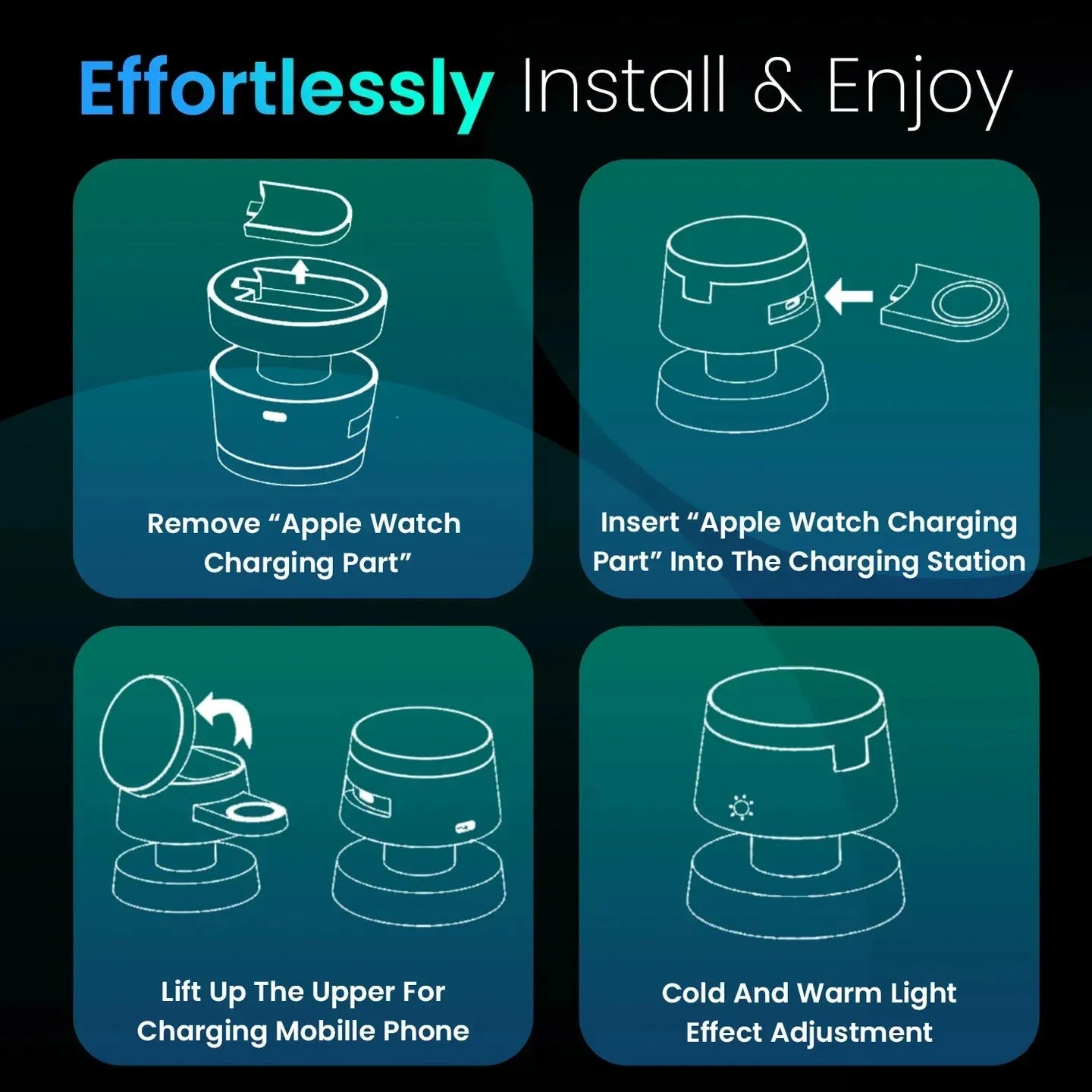 Instruction guide for magnetic wireless charger setup