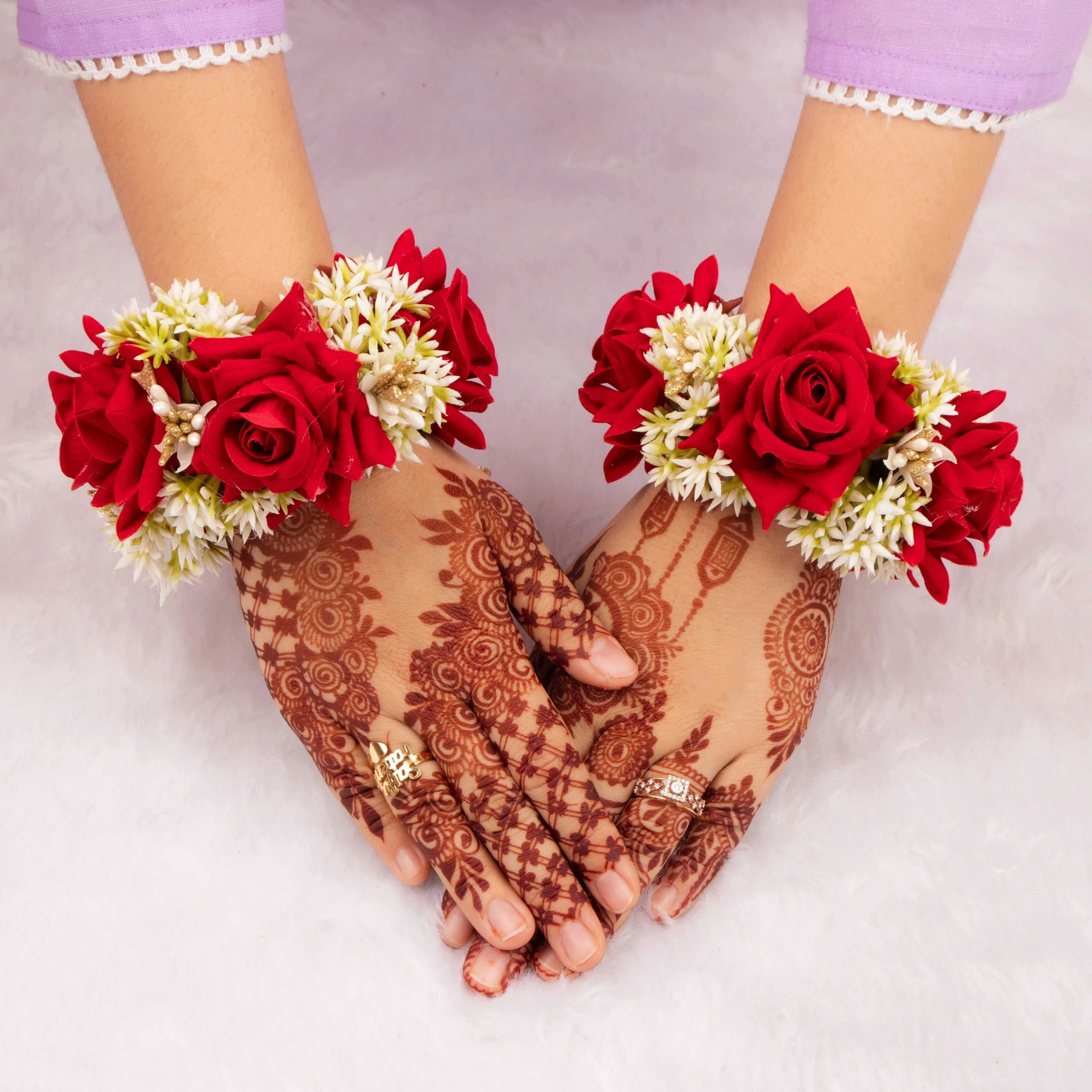 Handcrafted Red Floral Hand Jewellery