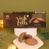 Rich Fills Chocolate Bar - Creamy Center | 65g displayed with open chocolate showing gooey center, ideal for candy and chocolate lovers.