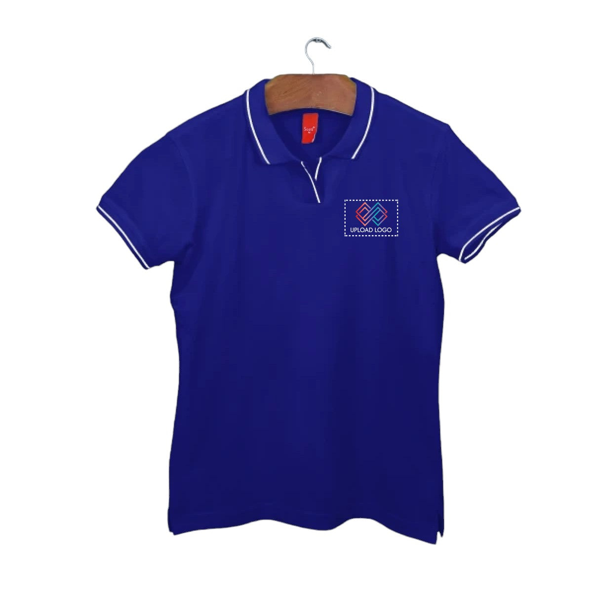 Women's Tipped Elegance Polo T-shirt with Embroidered Logo
