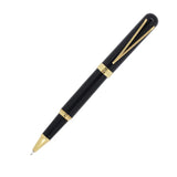 Black pen with gold accents on a white background