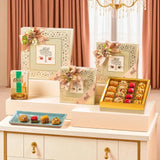 Elegant gift boxes from the Grand Delights Gourmet Hamper | Gift Hampers Online, filled with artisanal sweets and dry fruits for luxurious gifting.
