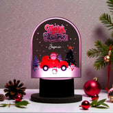 Radiant Personalized Merry Christmas LED Lamp - Black Base