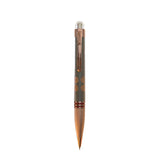 Pen with a metallic design on a white background