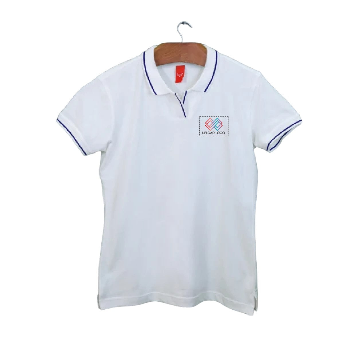 Women's Tipped Elegance Polo T-shirt with Embroidered Logo