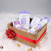 Yardley English Lavender Gifts for Women hamper with luxury bath and body products, wrapped in a red ribbon box for special occasions.